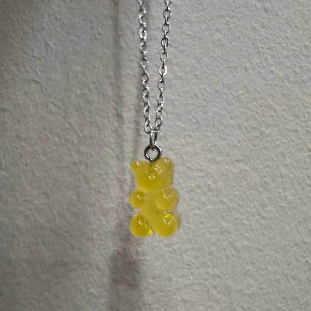 Yellow gummy bear necklace